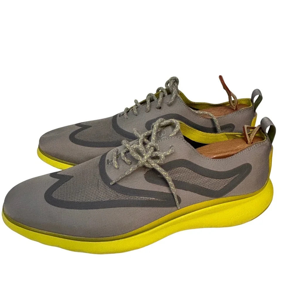 Cole Haan 3Zerogrand Fuse Oxford Wingtip Mens 10.5‎ Gray Neon Shoes C28402